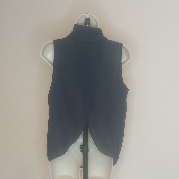 Double Zero Blue Draped Tank Top Sz L - Picture 2 of 10